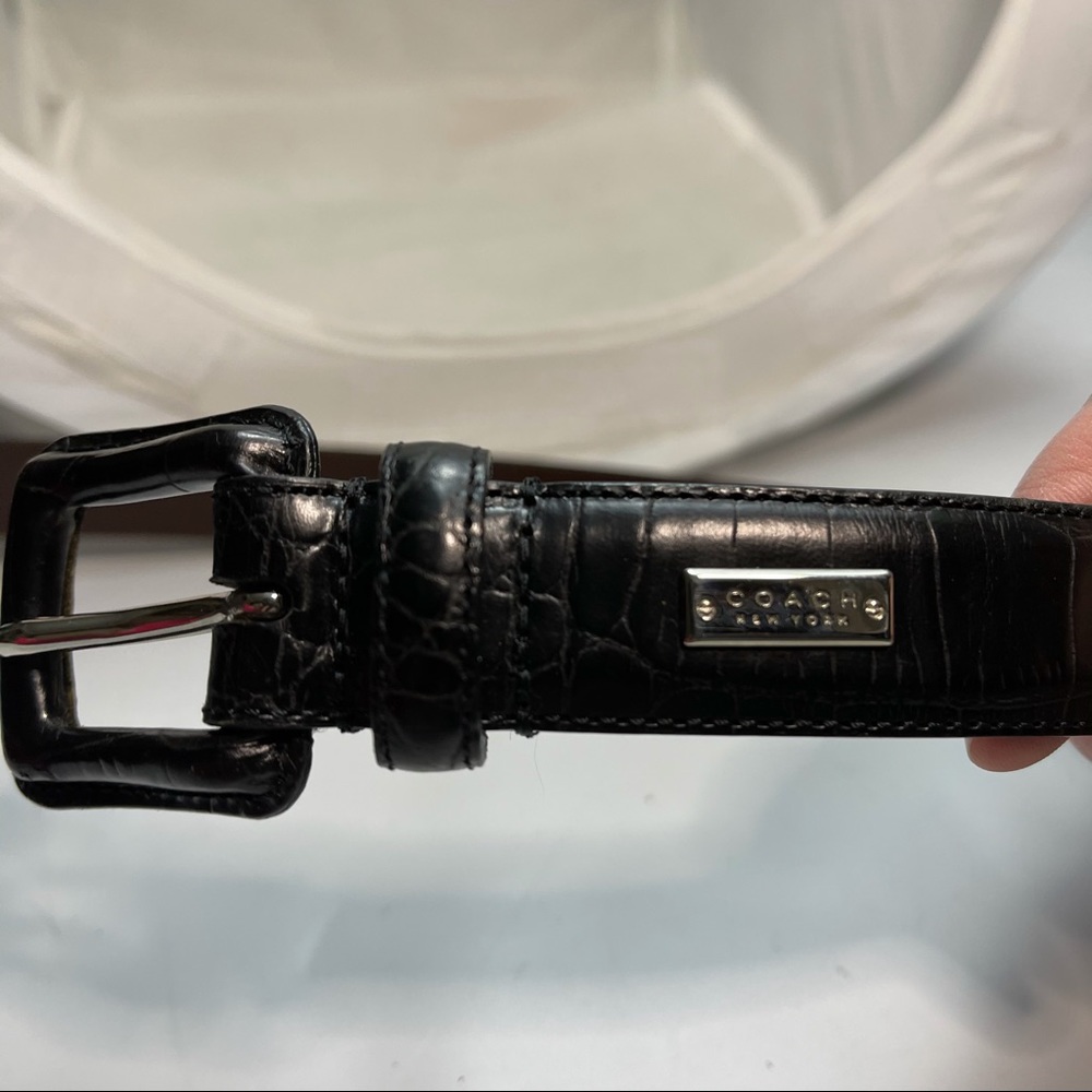 Coach Croc Embossed Calfskin Belt - Picture 2 of 5